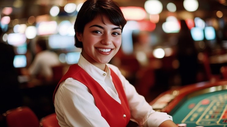 Live dealer at unikbet slot Ceme table Live dealer managing a Ceme Online table on unikbet slot